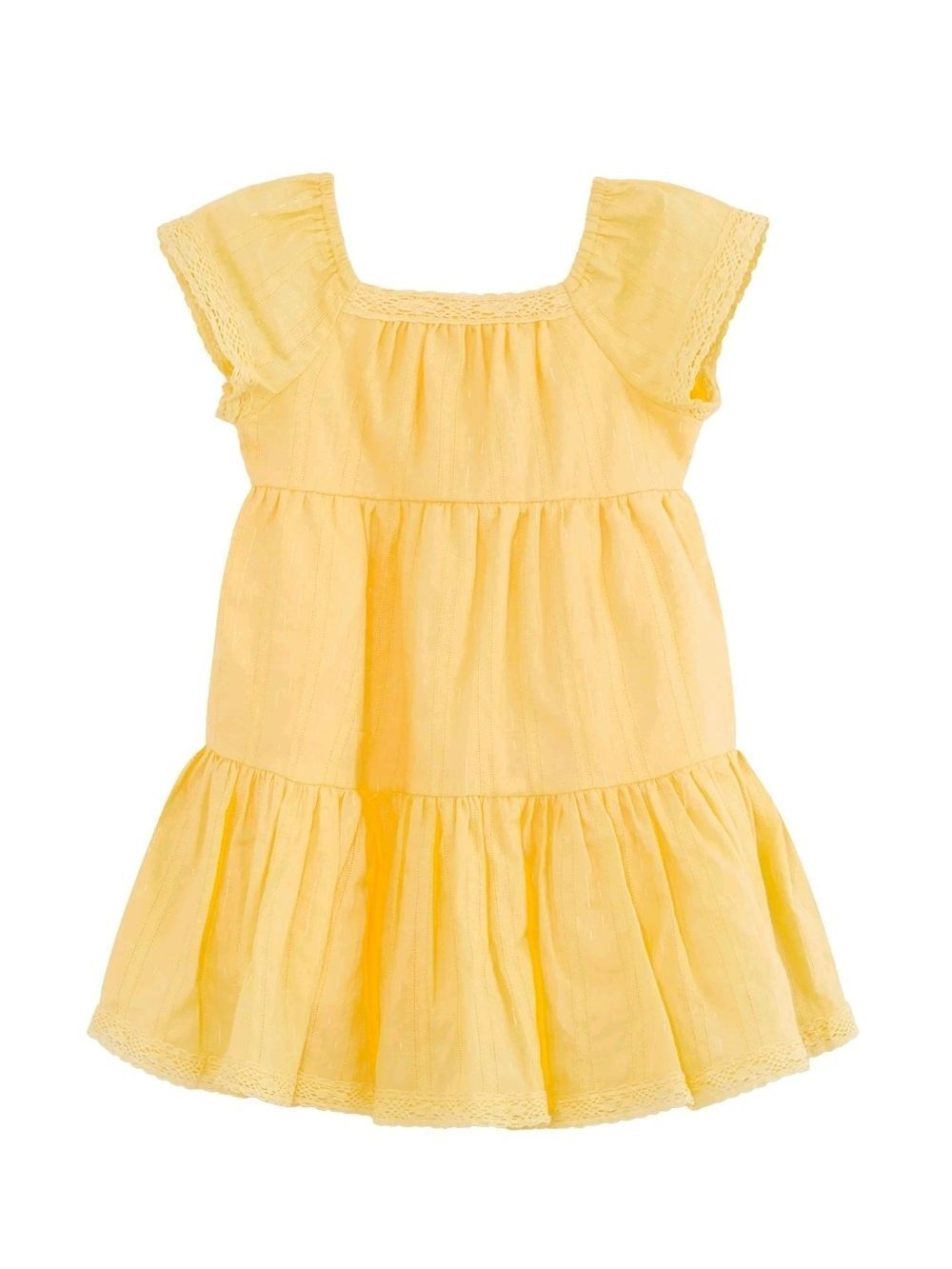 Nwt Wonder Nation Baby Girl's Cotton Yellow Summer Dress, Size 18 months